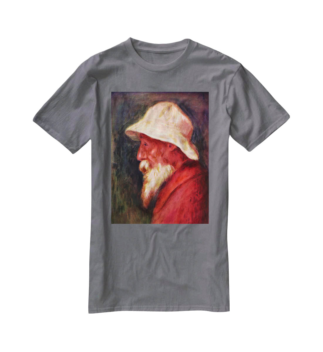 Selfportrait with white hat by Renoir T-Shirt - Canvas Art Rocks - 3