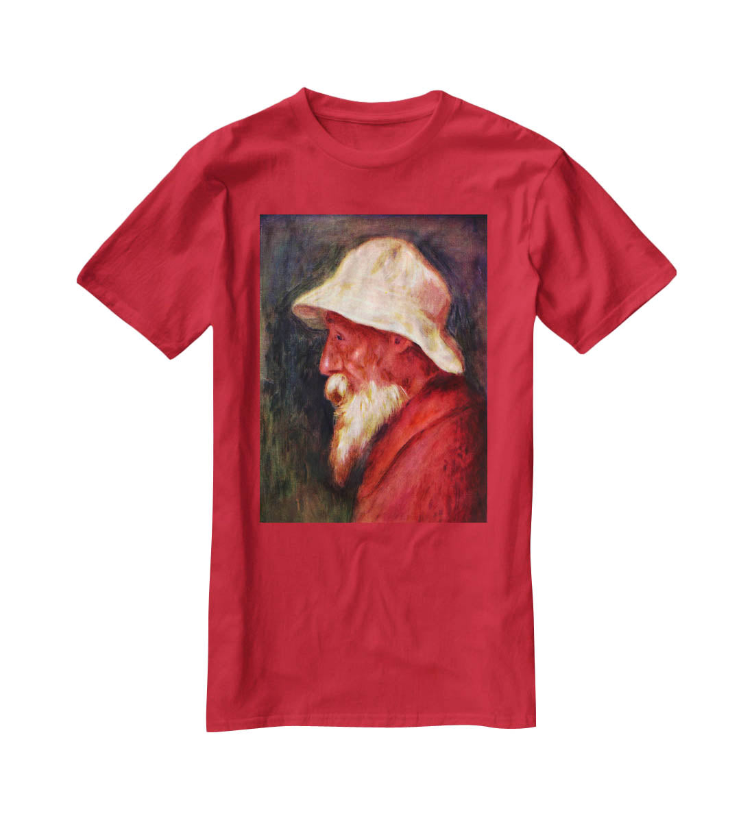 Selfportrait with white hat by Renoir T-Shirt - Canvas Art Rocks - 4