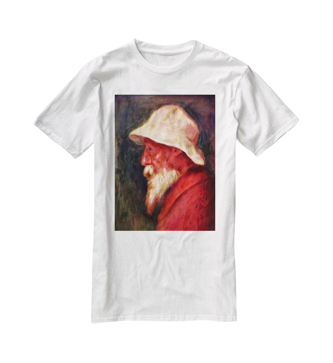 Selfportrait with white hat by Renoir T-Shirt - Canvas Art Rocks - 5