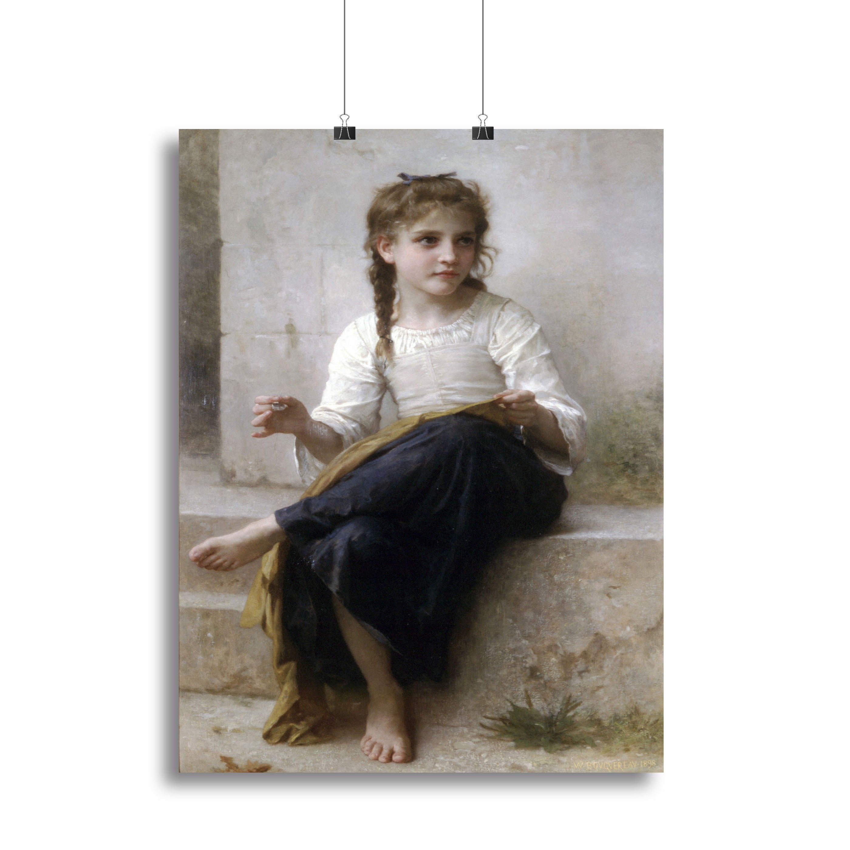 Sewing By Bouguereau Canvas Print or Poster - Canvas Art Rocks - 2