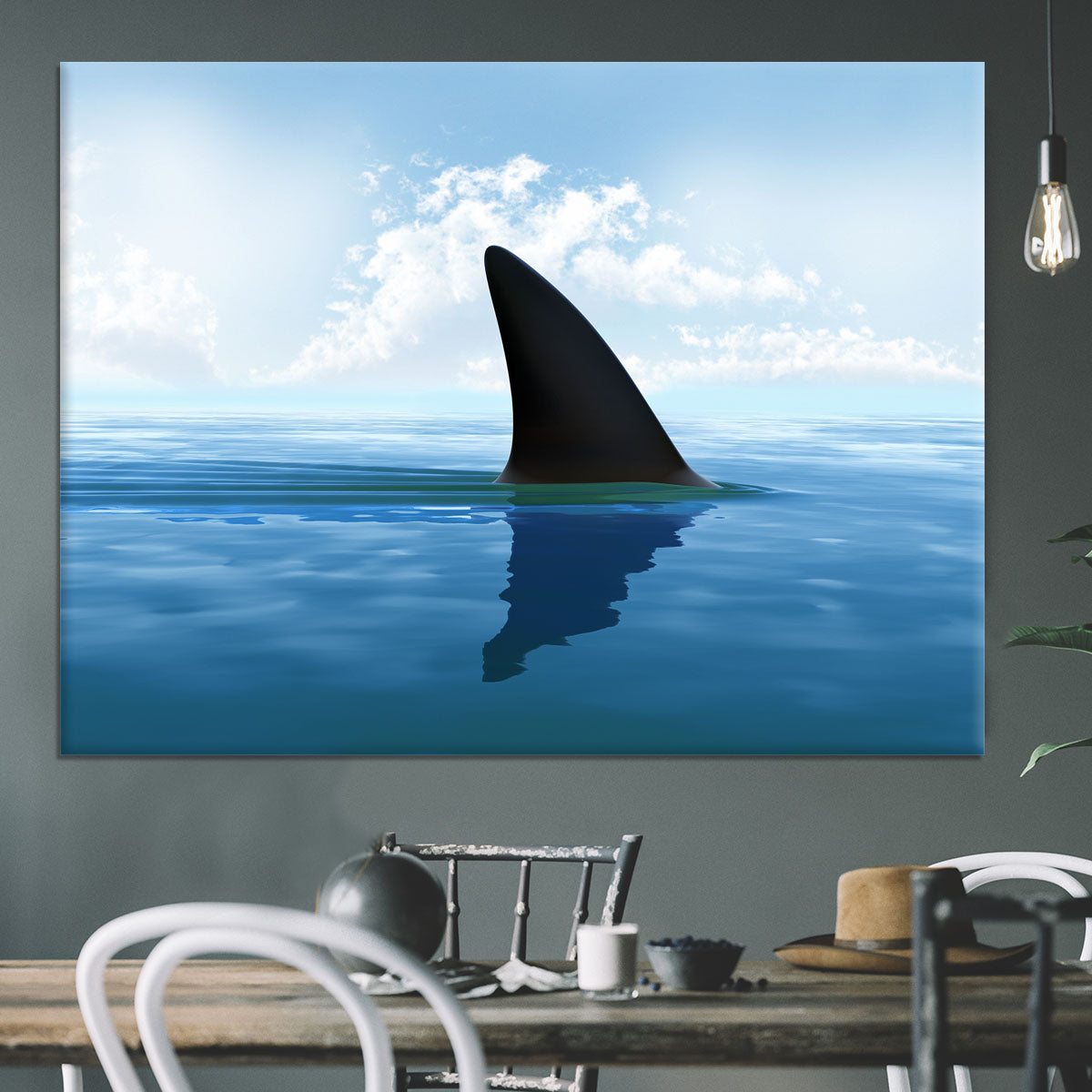 Shark fin above water Canvas Print or Poster - Canvas Art Rocks - 3