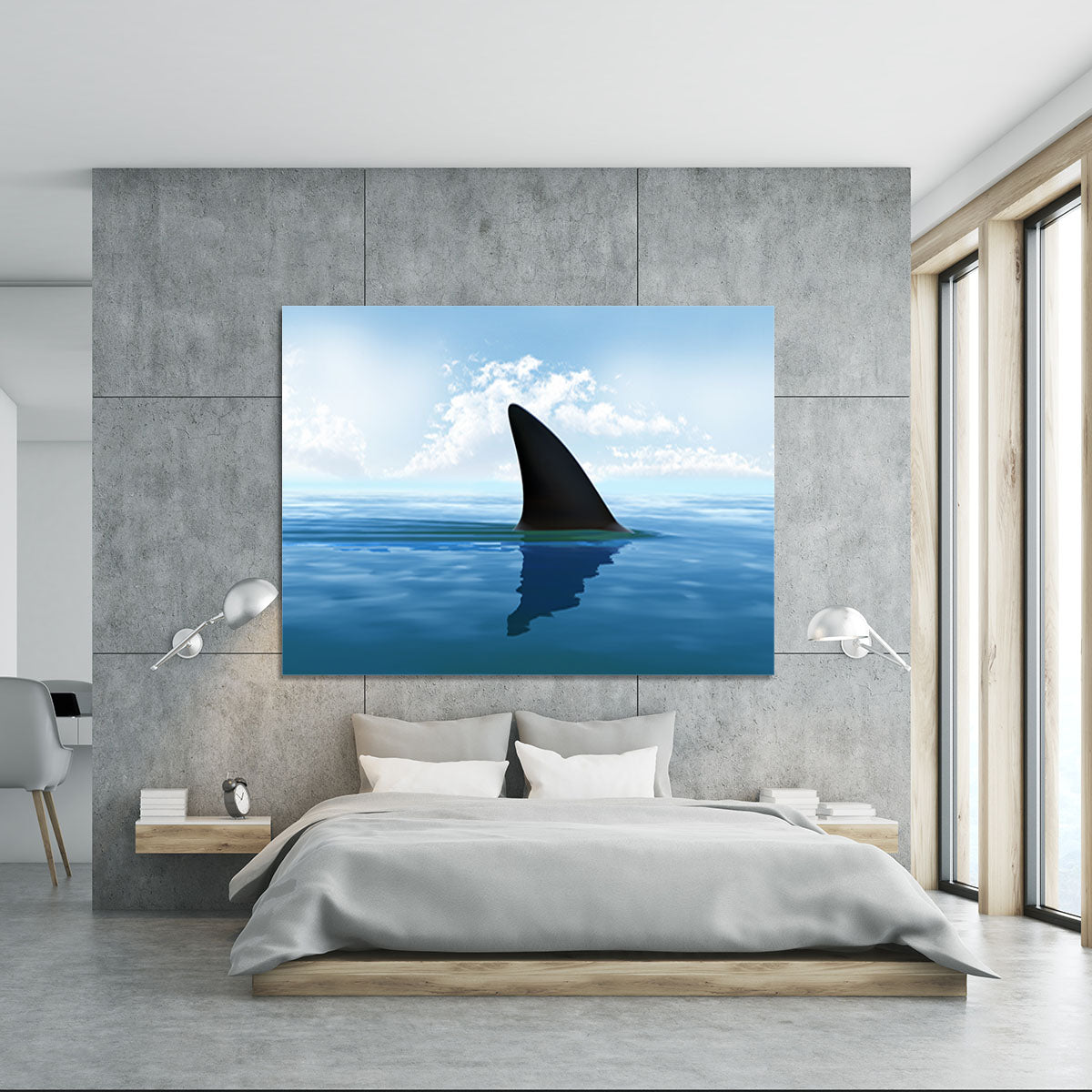 Shark fin above water Canvas Print or Poster - Canvas Art Rocks - 5