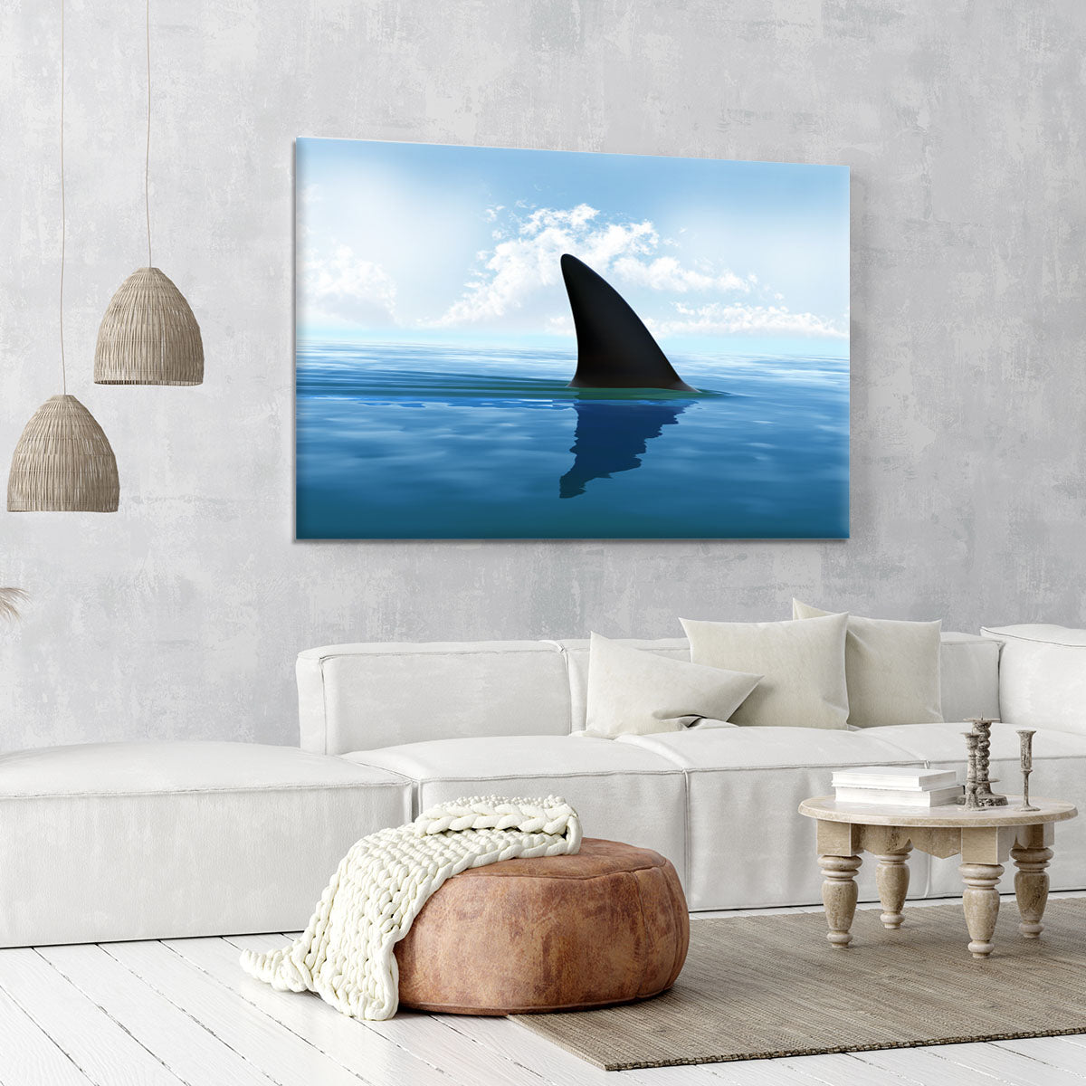 Shark fin above water Canvas Print or Poster - Canvas Art Rocks - 6
