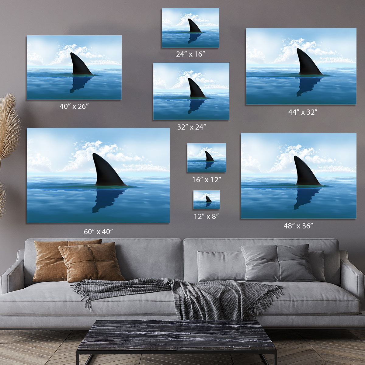 Shark fin above water Canvas Print or Poster - Canvas Art Rocks - 7
