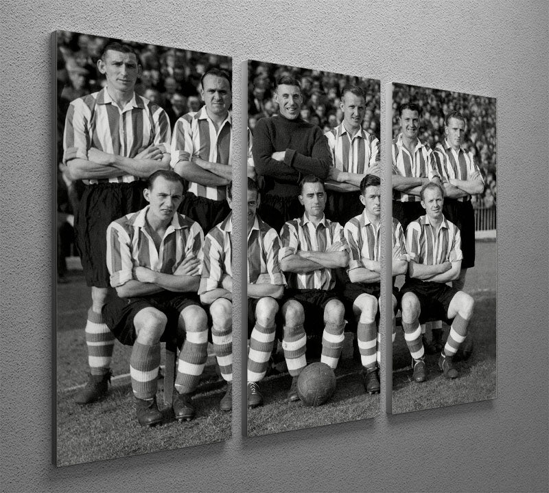 Sheffield United Football Club Team Photo 1947 3 Split Panel Canvas Print - Canvas Art Rocks - 2