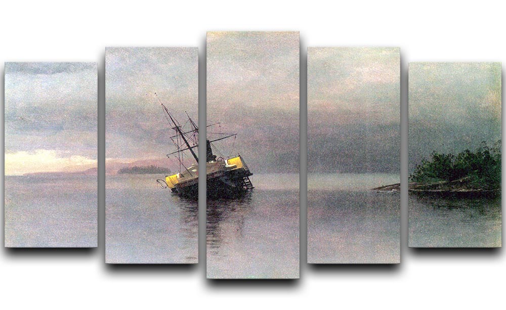 Shipwreck in Loring bay Alaska by Bierstadt 5 Split Panel Canvas - Canvas Art Rocks - 1