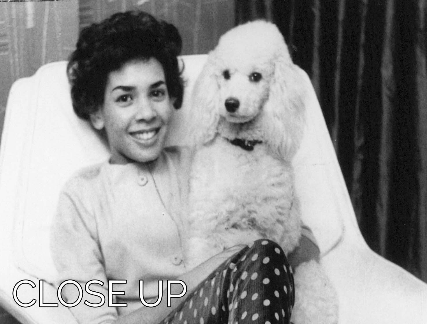 Shirley Bassey with her poodle 3 Split Panel Canvas Print - Canvas Art Rocks - 3