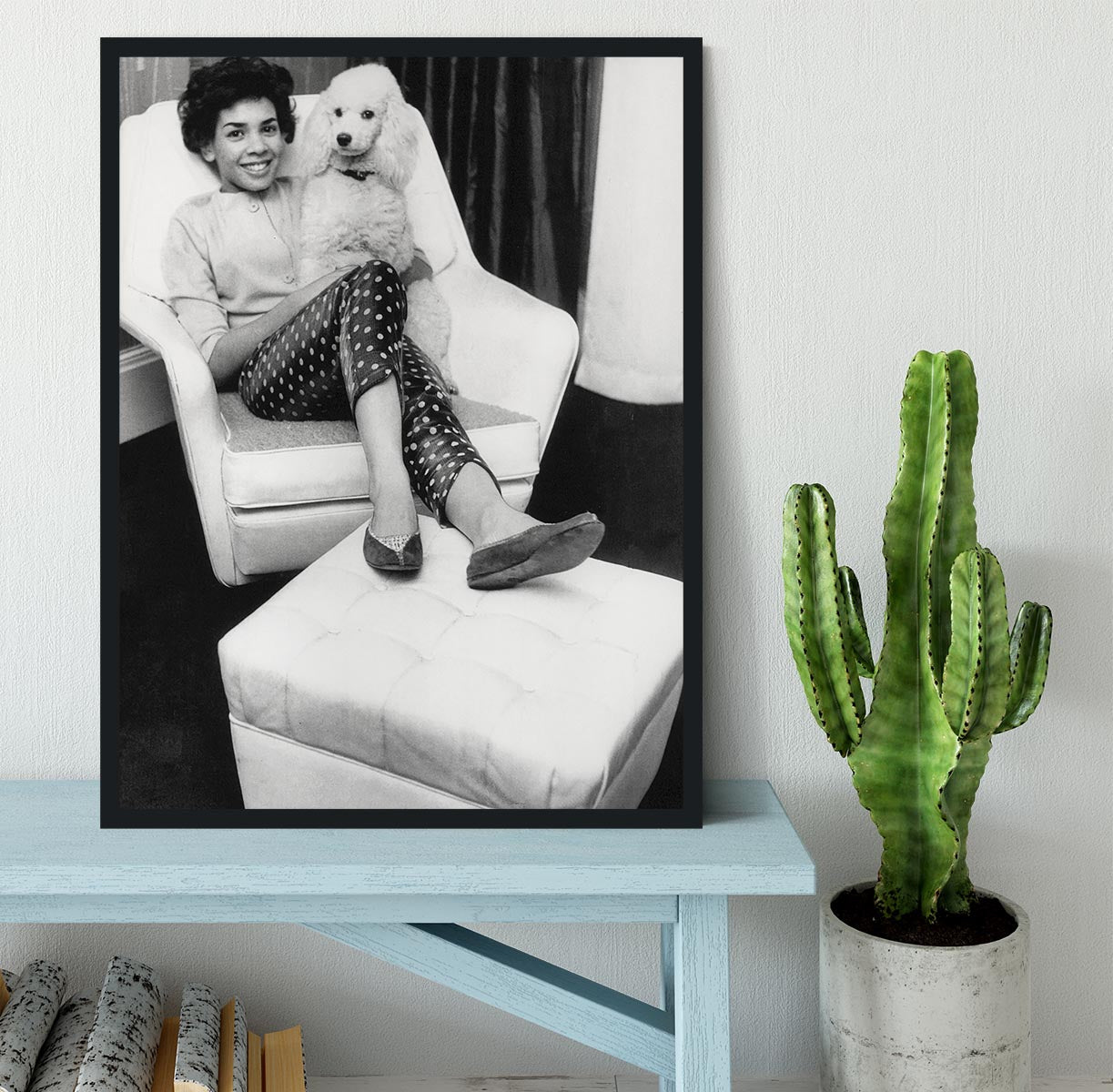 Shirley Bassey with her poodle Framed Print - Canvas Art Rocks - 2
