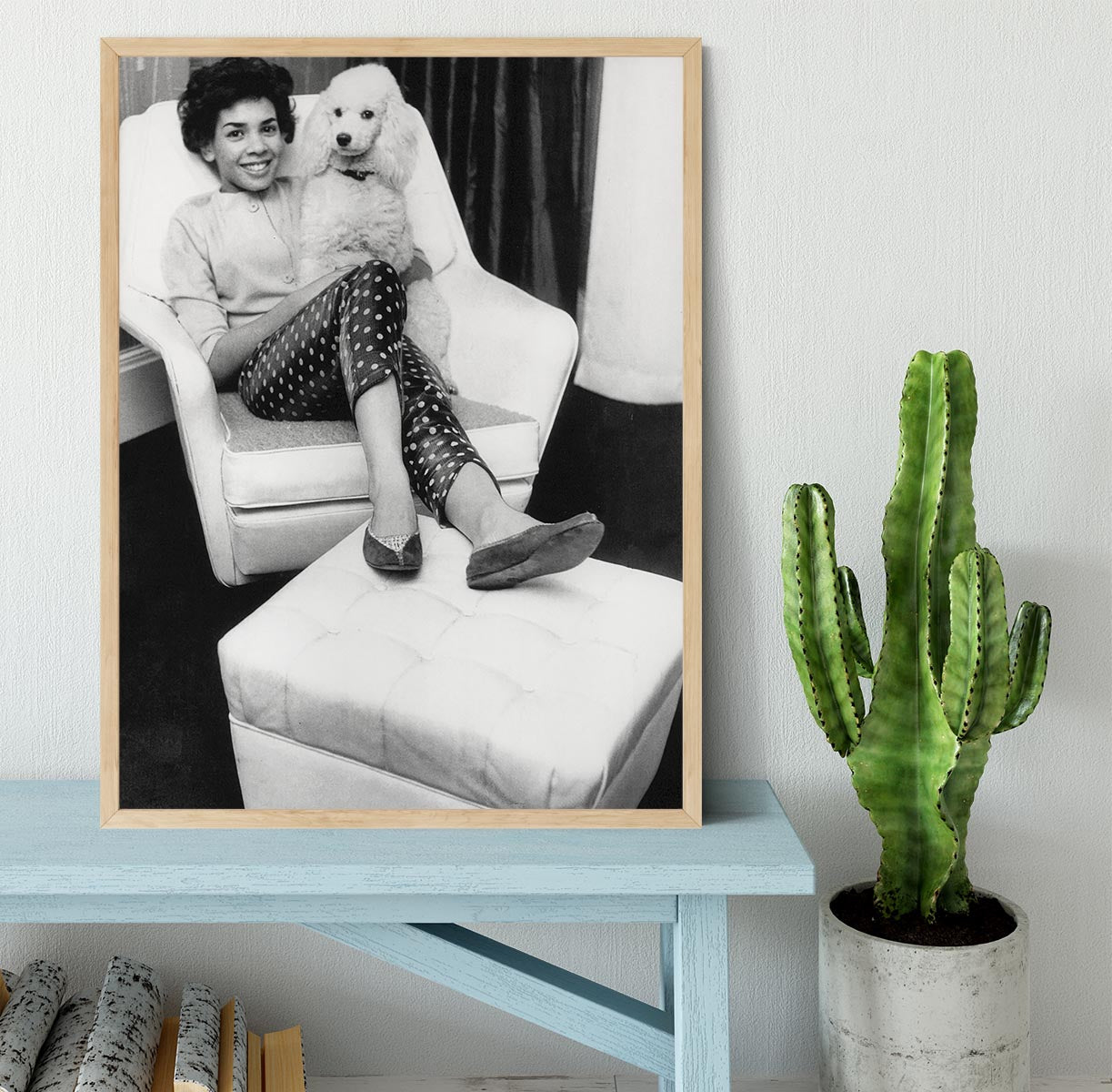 Shirley Bassey with her poodle Framed Print - Canvas Art Rocks - 4
