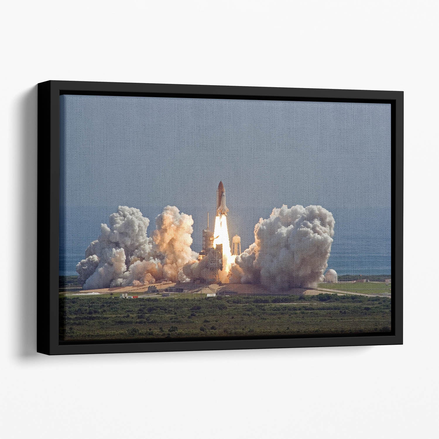 Shuttle Endeavour Launch Floating Framed Canvas