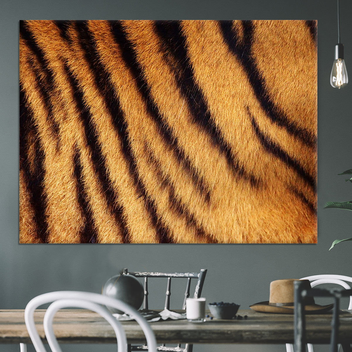 Siberian or Amur tiger stripped fur Canvas Print or Poster - Canvas Art Rocks - 3