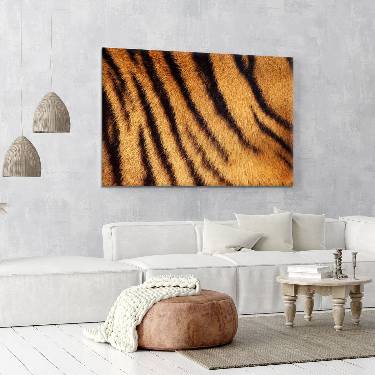 Siberian or Amur tiger stripped fur Canvas Print or Poster - Canvas Art Rocks - 6