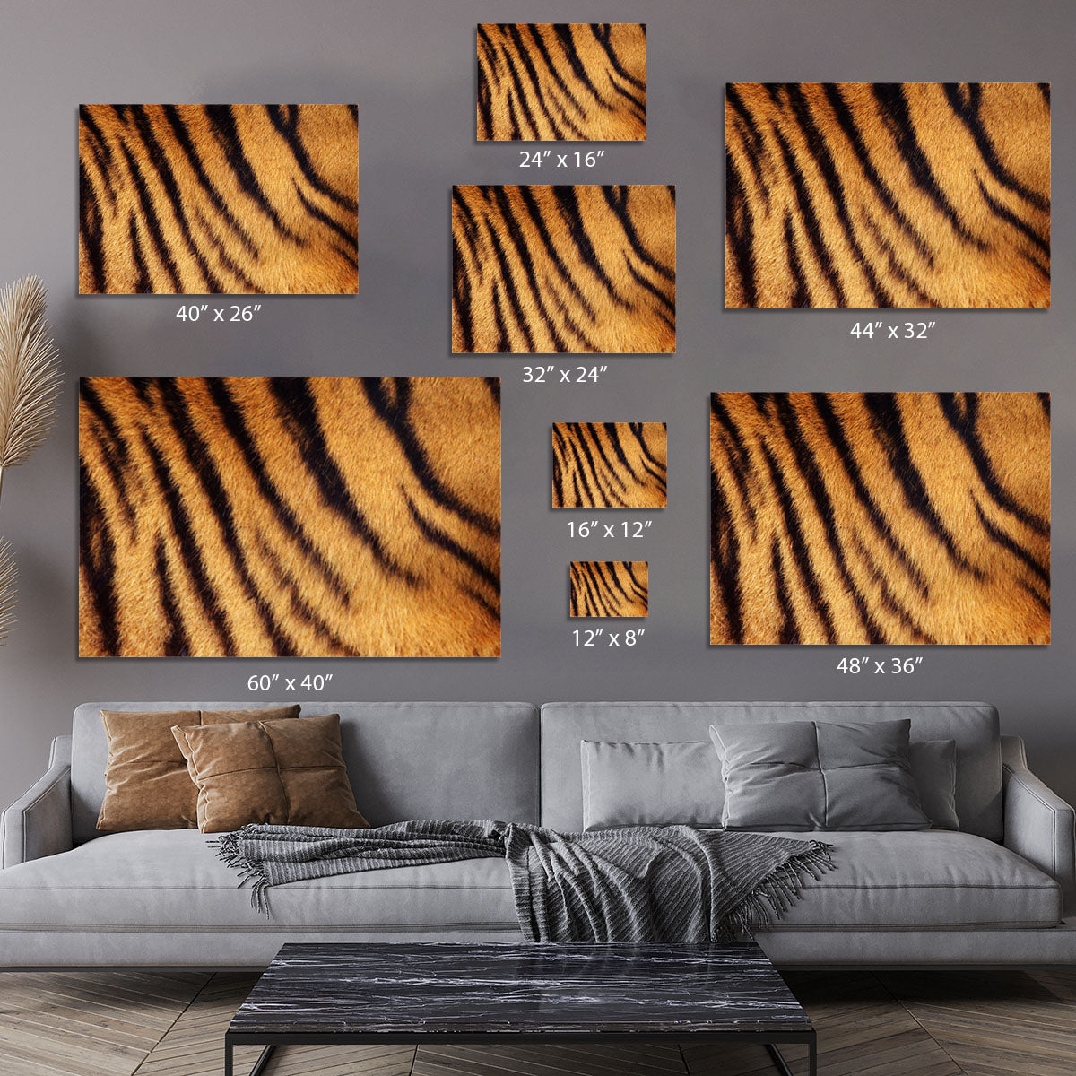 Siberian or Amur tiger stripped fur Canvas Print or Poster - Canvas Art Rocks - 7