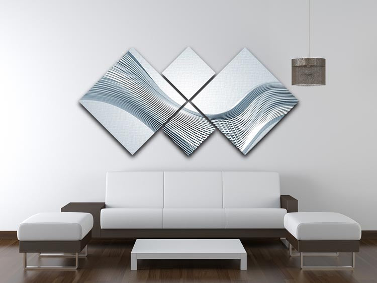 Silver Wave 4 Square Multi Panel Canvas - Canvas Art Rocks - 3