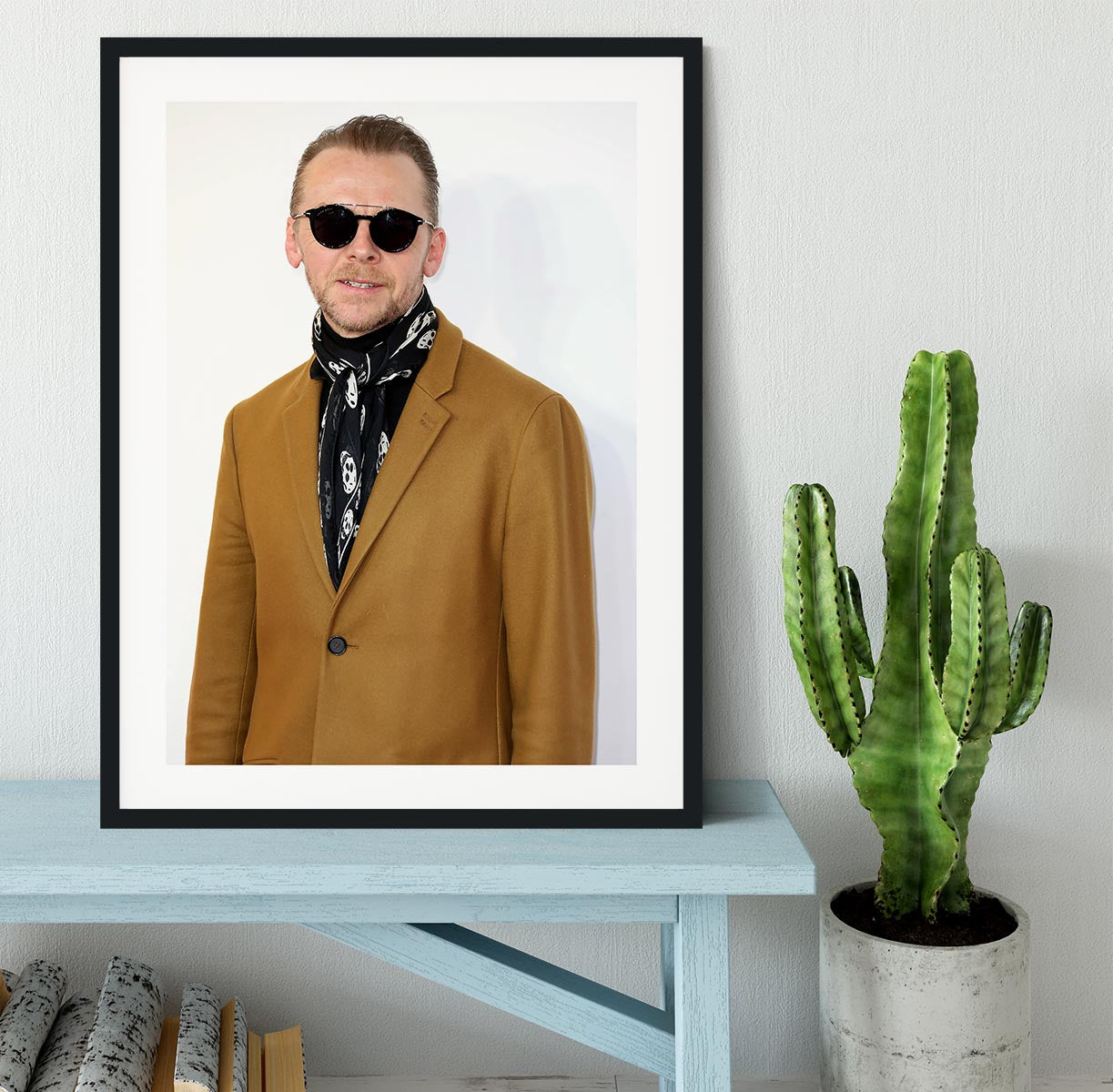 Simon Pegg in sunglasses Framed Print - Canvas Art Rocks - 1