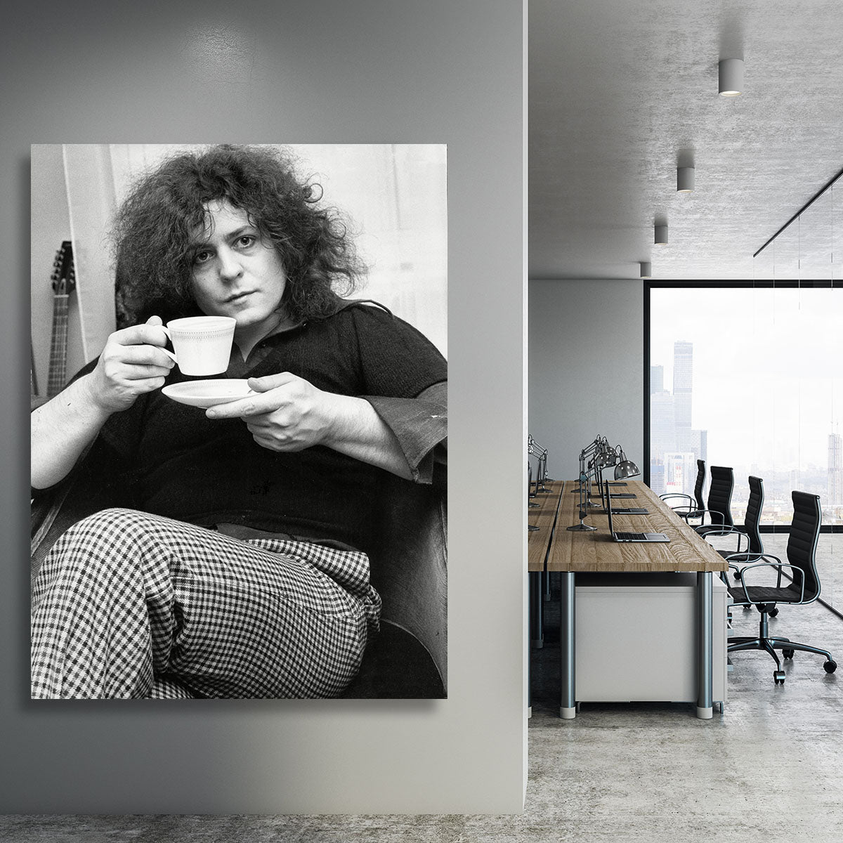 Singer Marc Bolan with tea Canvas Print or Poster - Canvas Art Rocks - 3