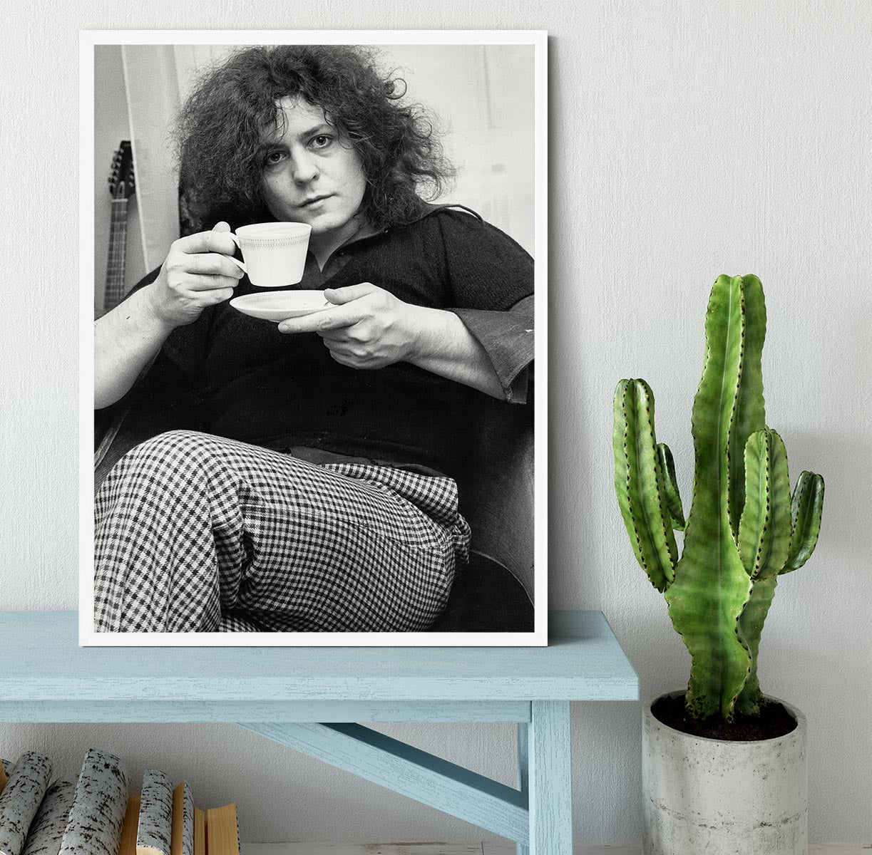 Singer Marc Bolan with tea Framed Print - Canvas Art Rocks -6