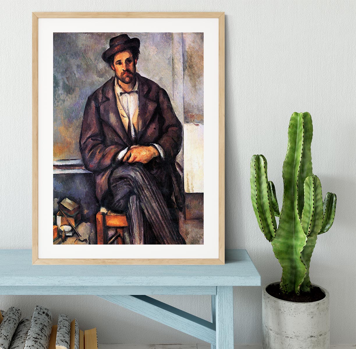 Sitting Farmer by Cezanne Framed Print - Canvas Art Rocks - 3