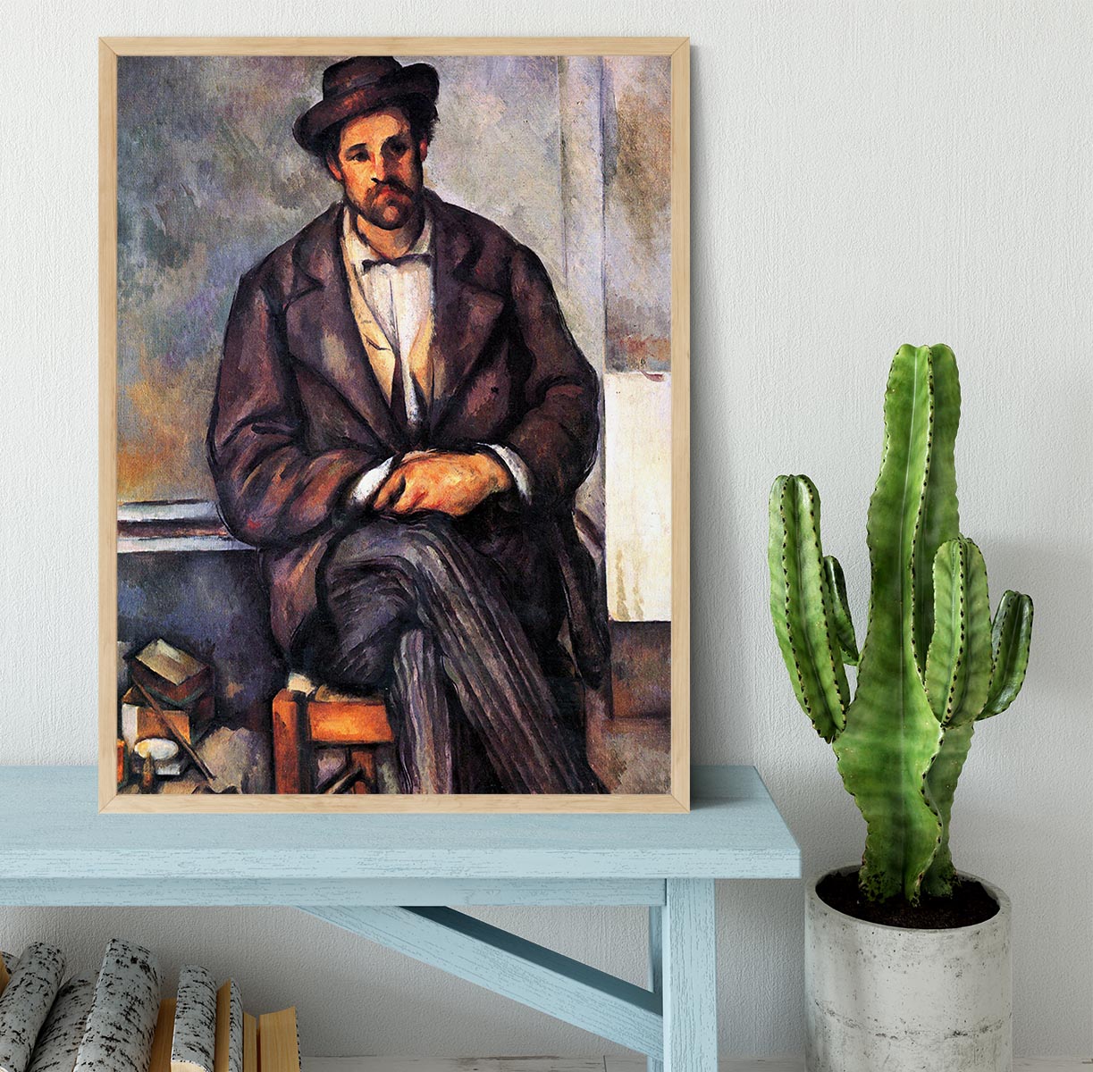 Sitting Farmer by Cezanne Framed Print - Canvas Art Rocks - 4