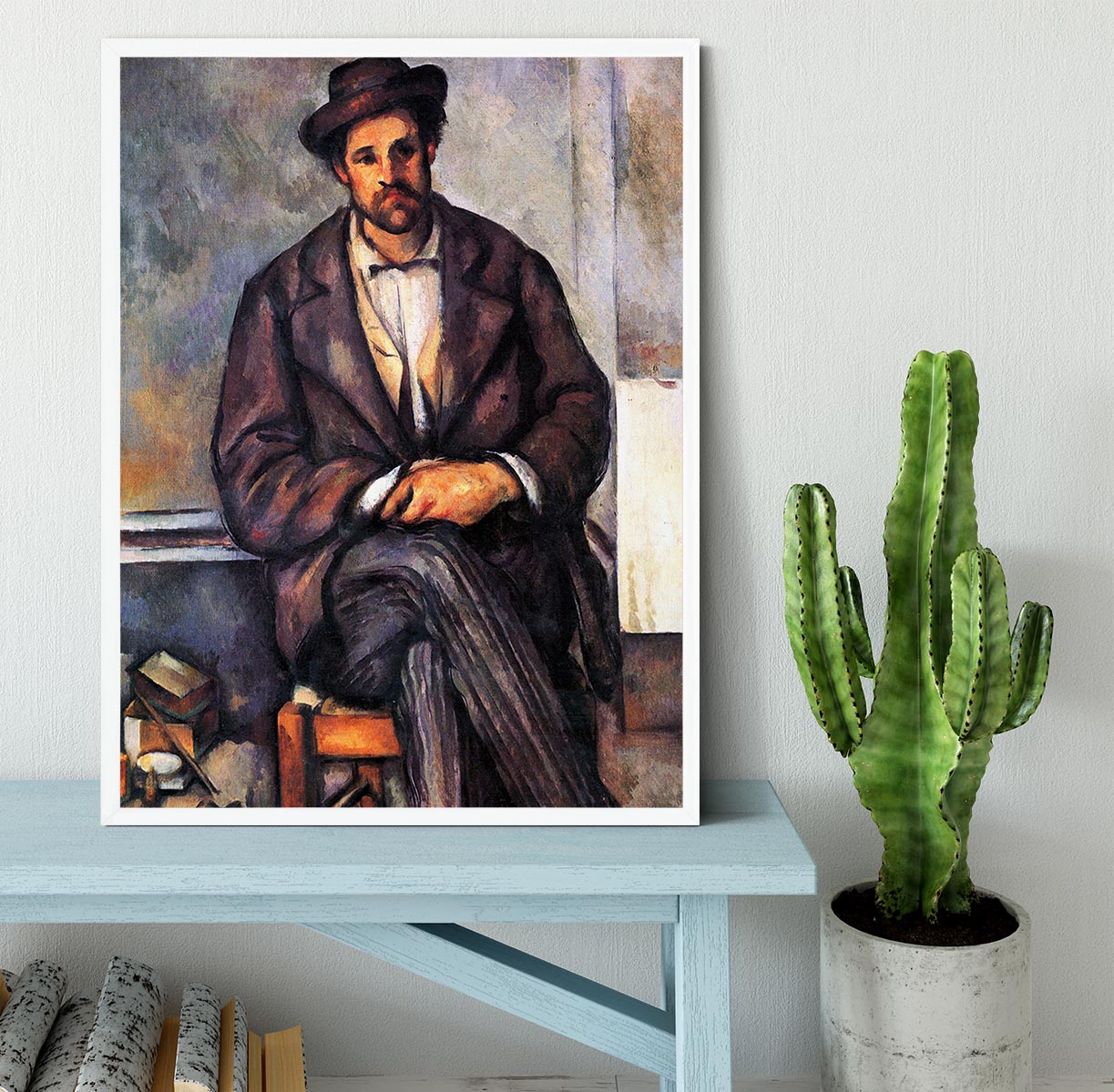 Sitting Farmer by Cezanne Framed Print - Canvas Art Rocks -6