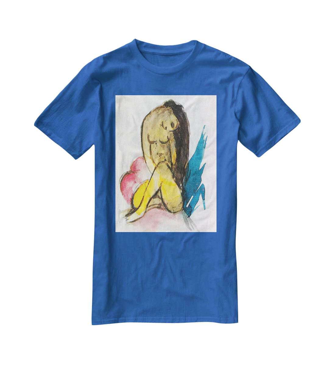 Sitting yellow lady by Franz Marc T-Shirt - Canvas Art Rocks - 2