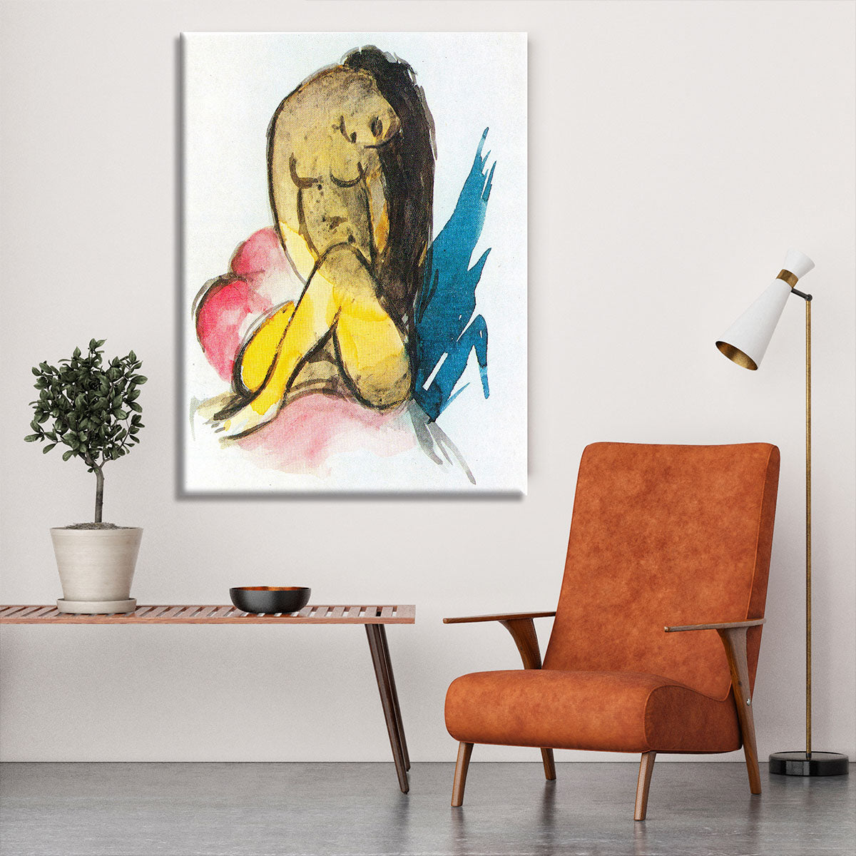 Sitting yellow lady by Franz Marc Canvas Print or Poster - Canvas Art Rocks - 6