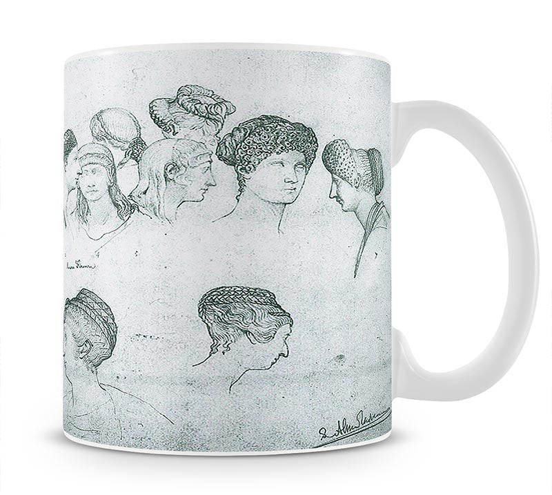 Sketch of hairstyles from ancient sculptures by Alma Tadema Mug - Canvas Art Rocks - 1