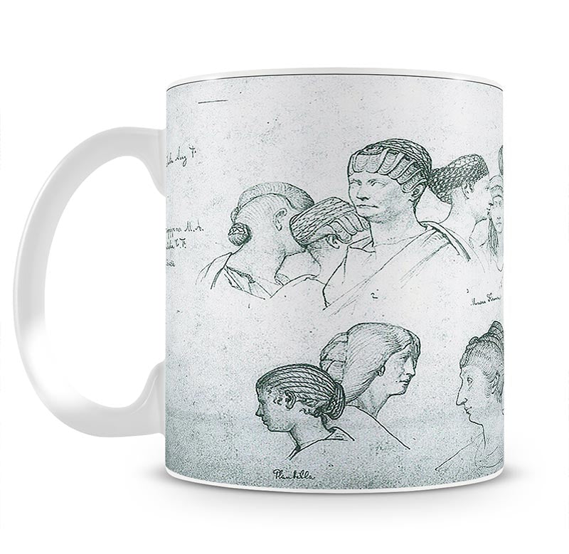 Sketch of hairstyles from ancient sculptures by Alma Tadema Mug - Canvas Art Rocks - 1