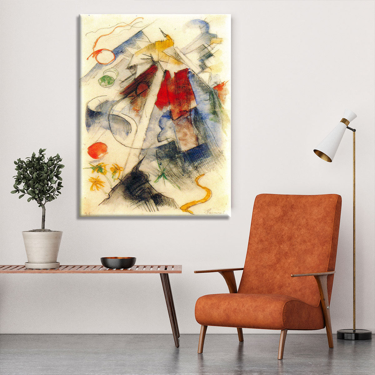 Sketch of the Brenner road 1 by Franz Marc Canvas Print or Poster - Canvas Art Rocks - 6
