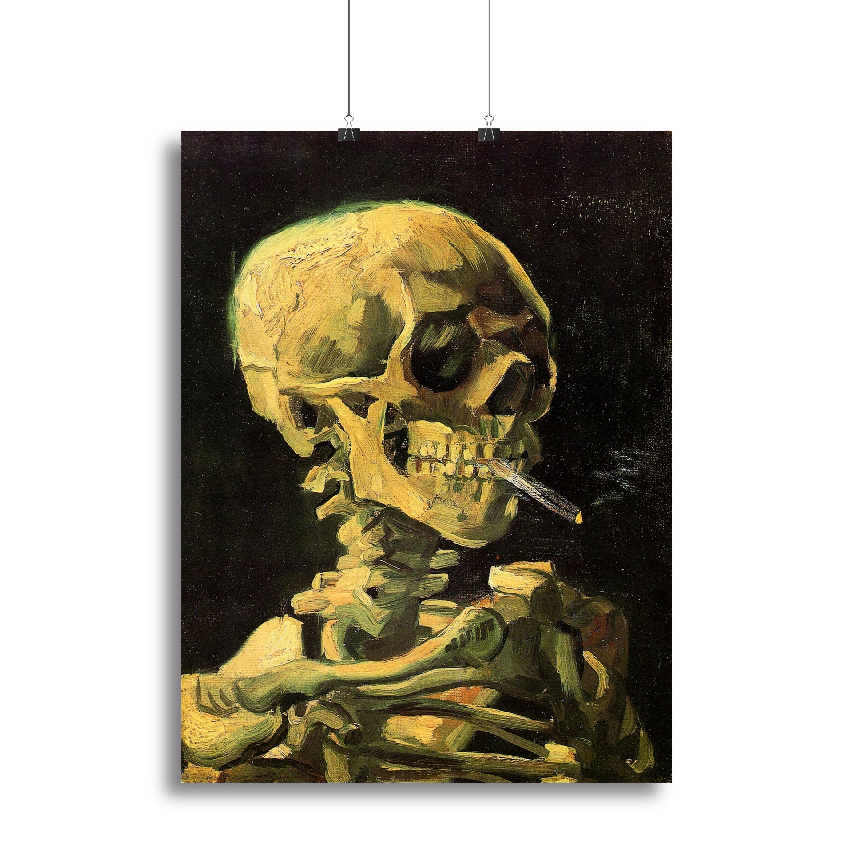 Skull with Burning Cigarette by Van Gogh Canvas Print or Poster - Canvas Art Rocks - 2