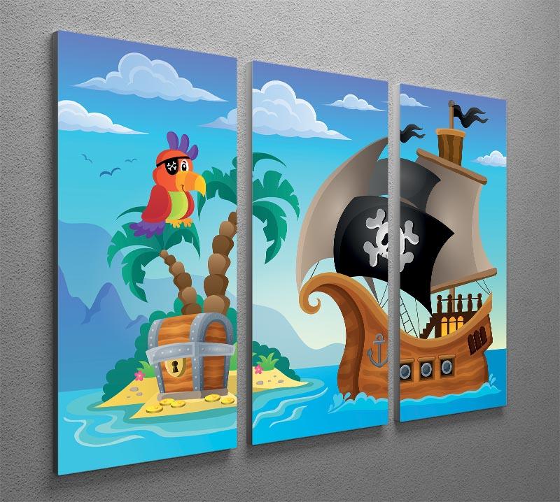 Small pirate island theme 2 3 Split Panel Canvas Print - Canvas Art Rocks - 2