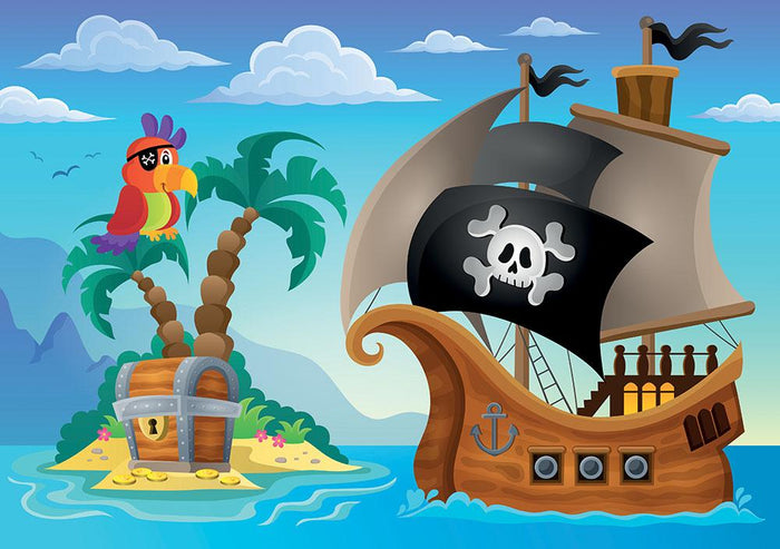 Small pirate island theme 2 Wall Mural Wallpaper