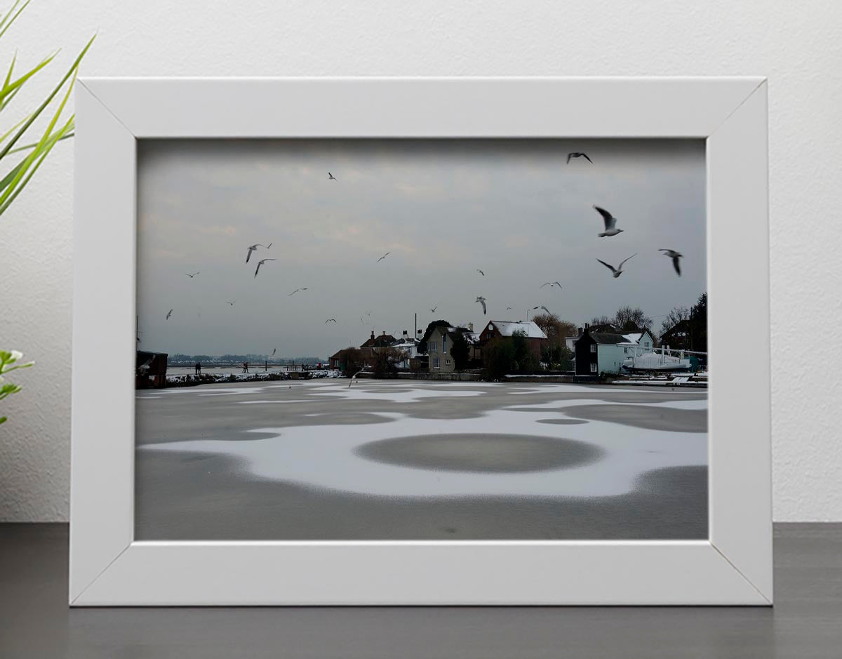 Snow Circles Framed Print - Canvas Art Rocks - 4