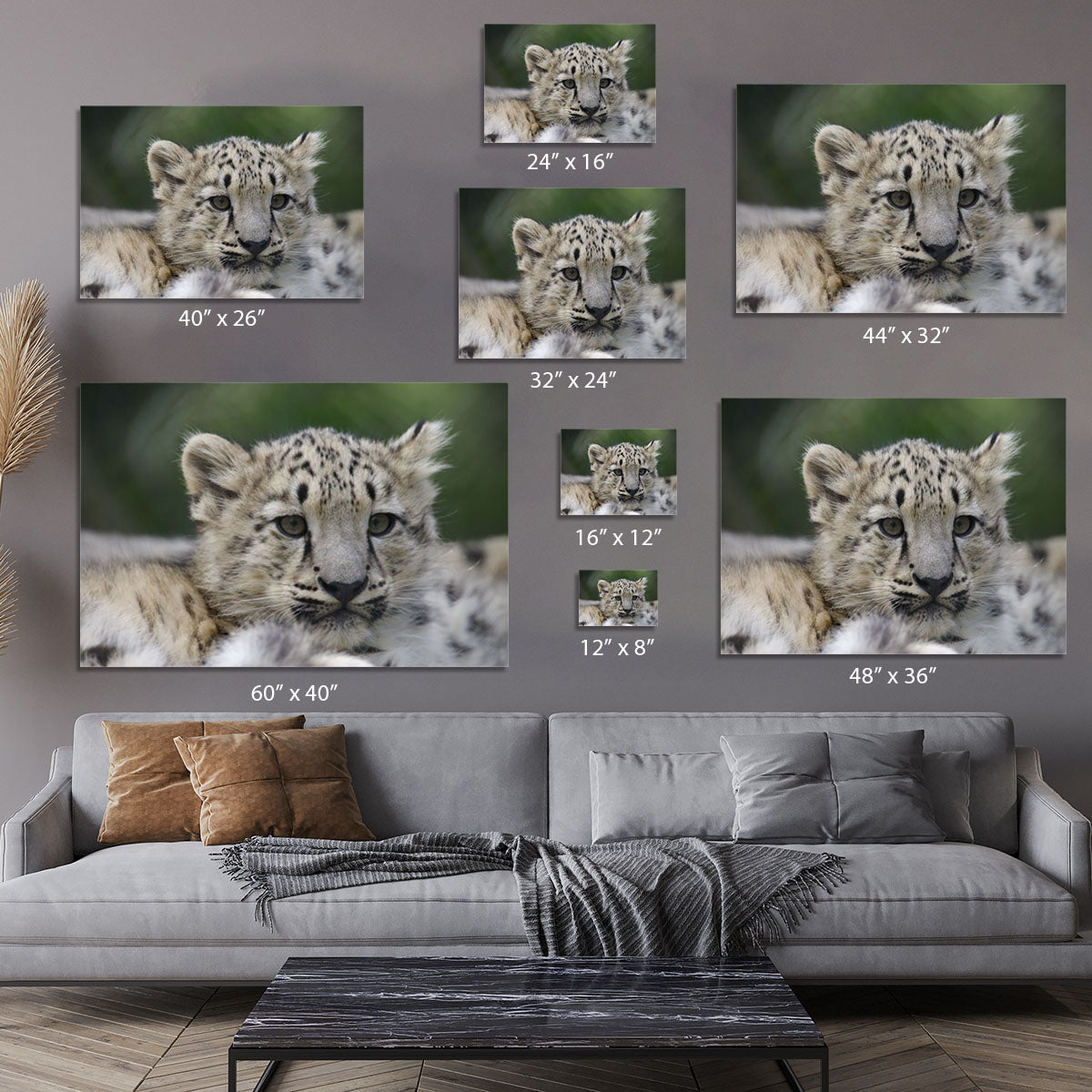 Snow Leopard cubs in the wild Canvas Print or Poster - Canvas Art Rocks - 7
