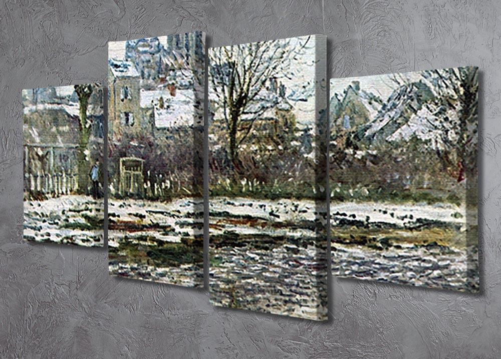 Snow in Vetheuil by Monet 4 Split Panel Canvas - Canvas Art Rocks - 2