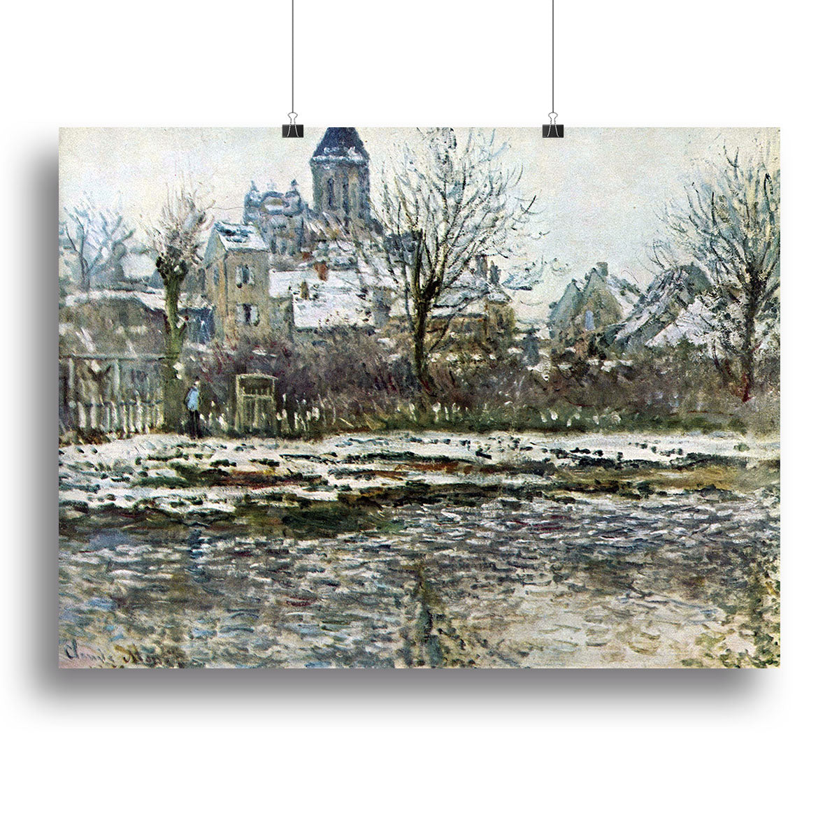 Snow in Vetheuil by Monet Canvas Print or Poster - Canvas Art Rocks - 2