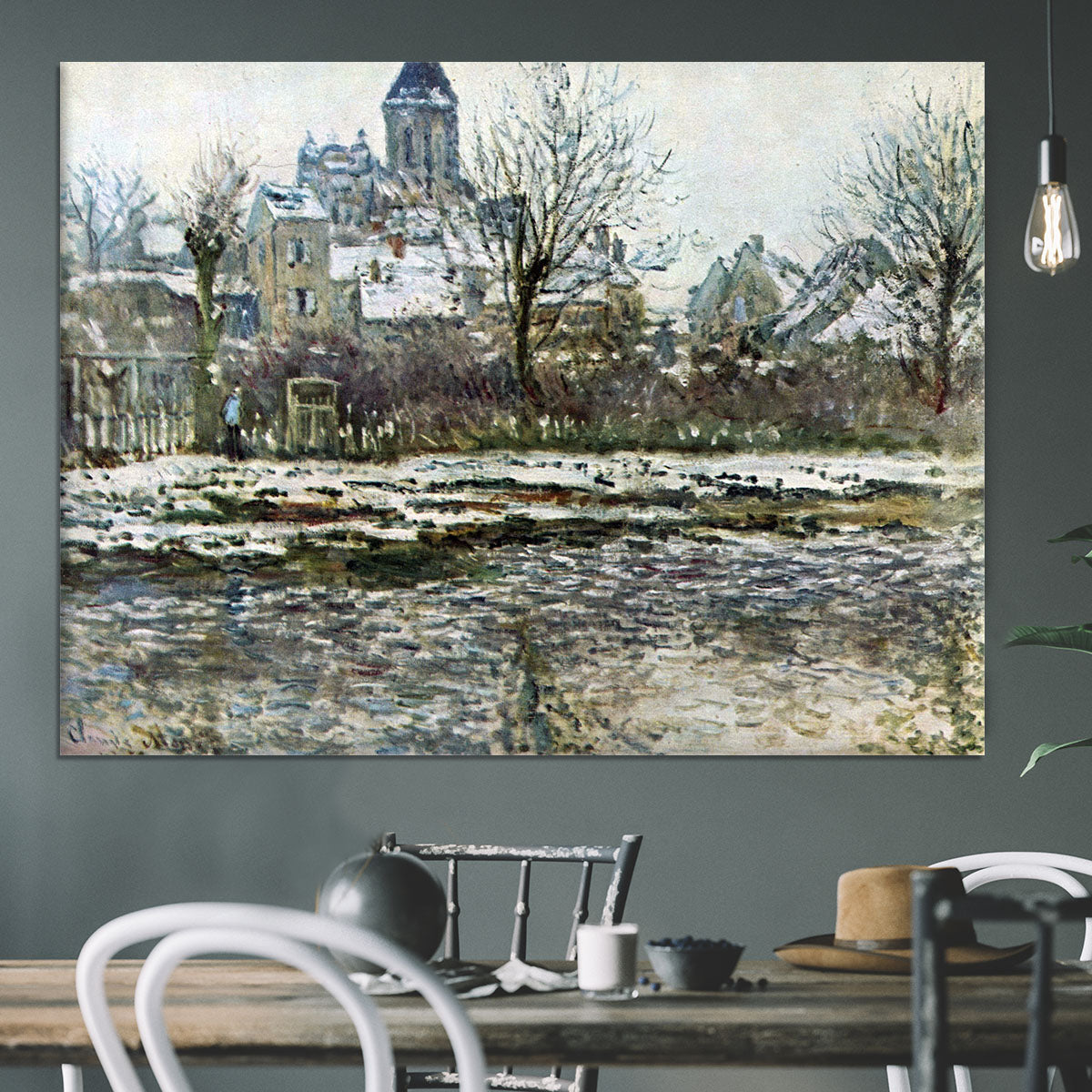 Snow in Vetheuil by Monet Canvas Print or Poster - Canvas Art Rocks - 3