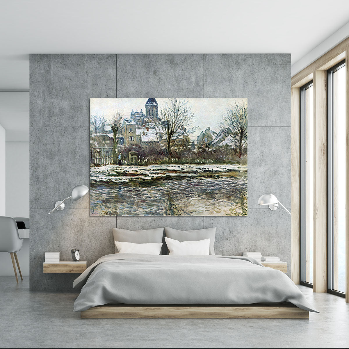 Snow in Vetheuil by Monet Canvas Print or Poster - Canvas Art Rocks - 5