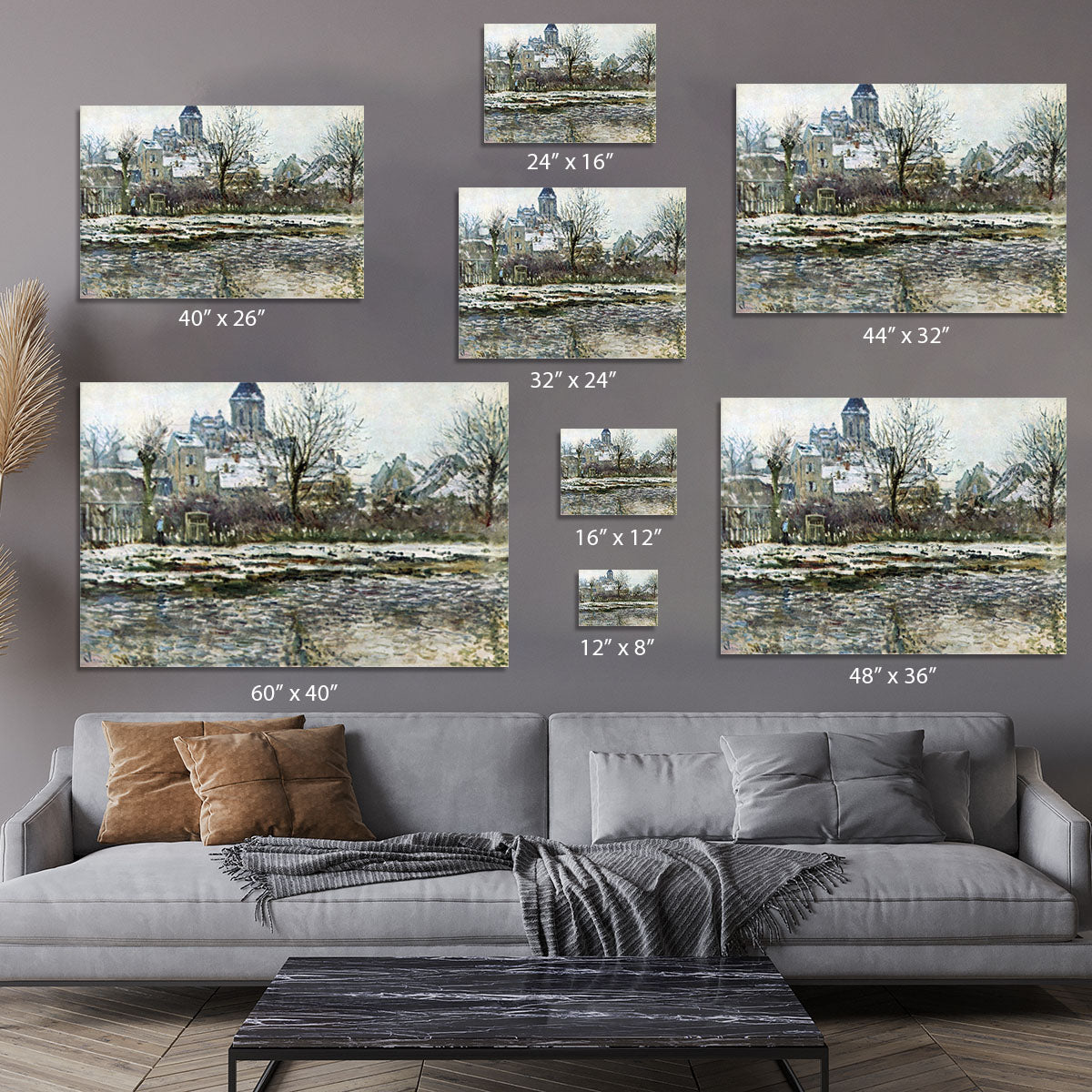 Snow in Vetheuil by Monet Canvas Print or Poster - Canvas Art Rocks - 7