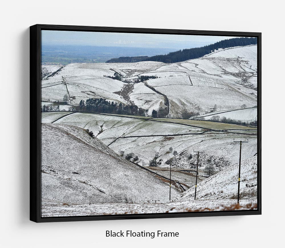 Snow in the Peak District Floating Frame Canvas - Canvas Art Rocks - 1