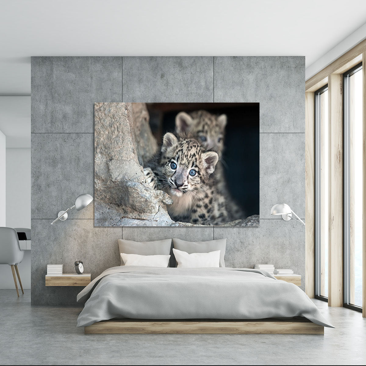 Snow leopard baby portrait Canvas Print or Poster - Canvas Art Rocks - 5