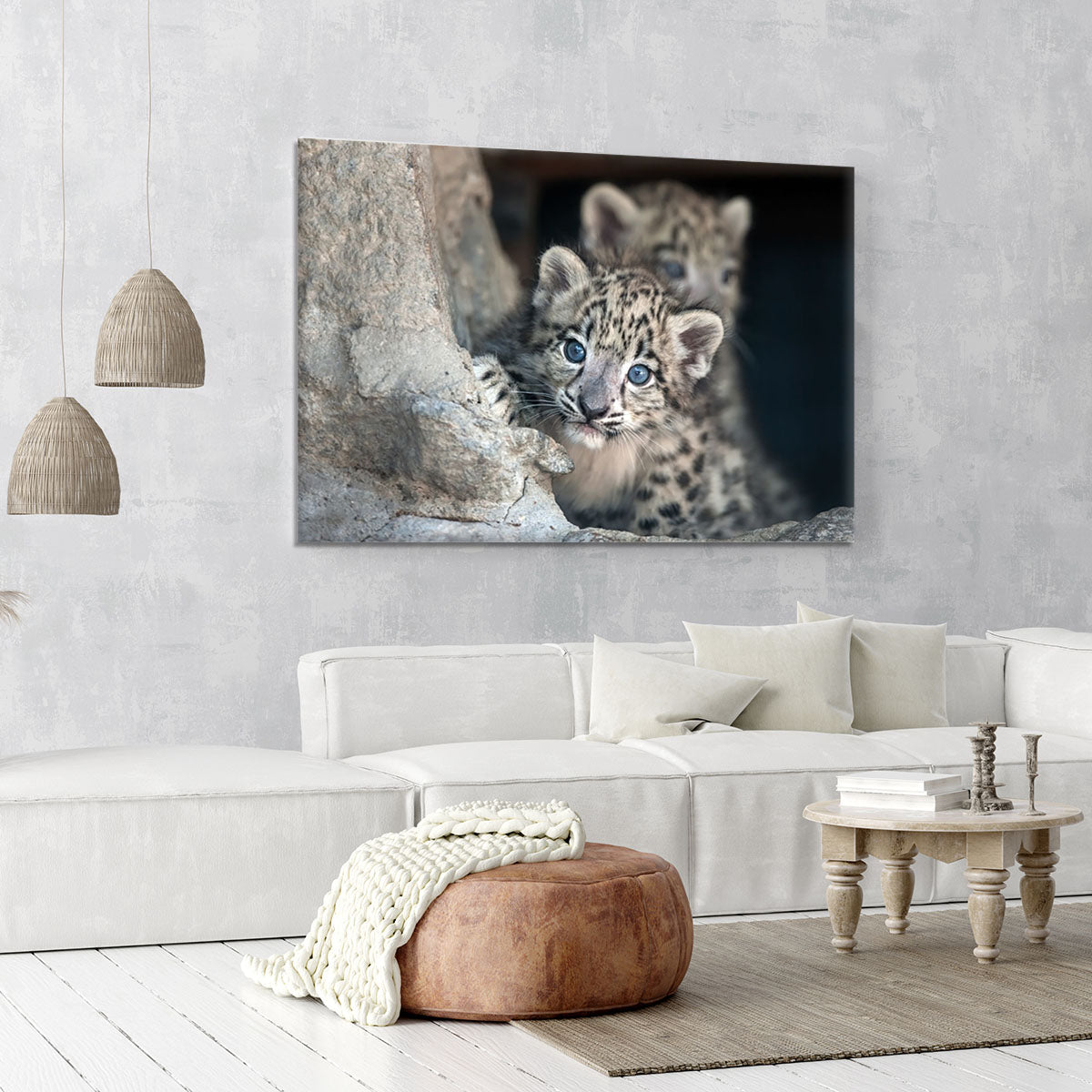 Snow leopard baby portrait Canvas Print or Poster - Canvas Art Rocks - 6