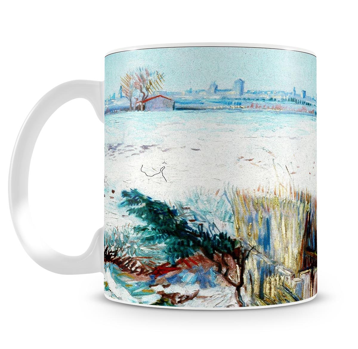 Snowy Landscape with Arles in the Background by Van Gogh Mug - Canvas Art Rocks - 4