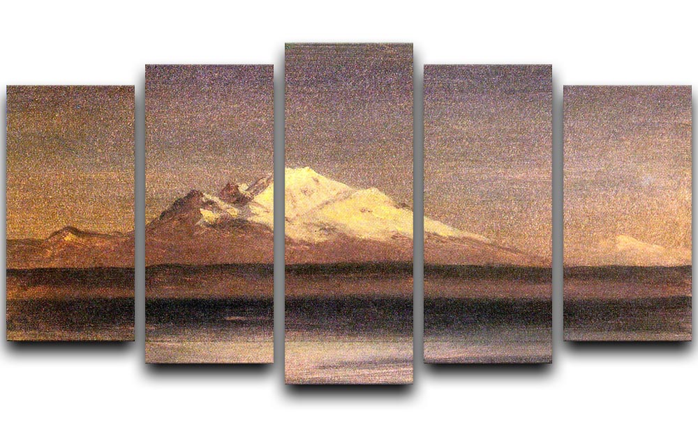 Snowy Mountains in the Pacific Northwest 2 by Bierstadt 5 Split Panel Canvas - Canvas Art Rocks - 1