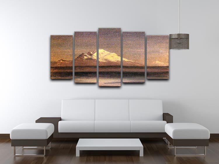 Snowy Mountains in the Pacific Northwest 2 by Bierstadt 5 Split Panel Canvas - Canvas Art Rocks - 3