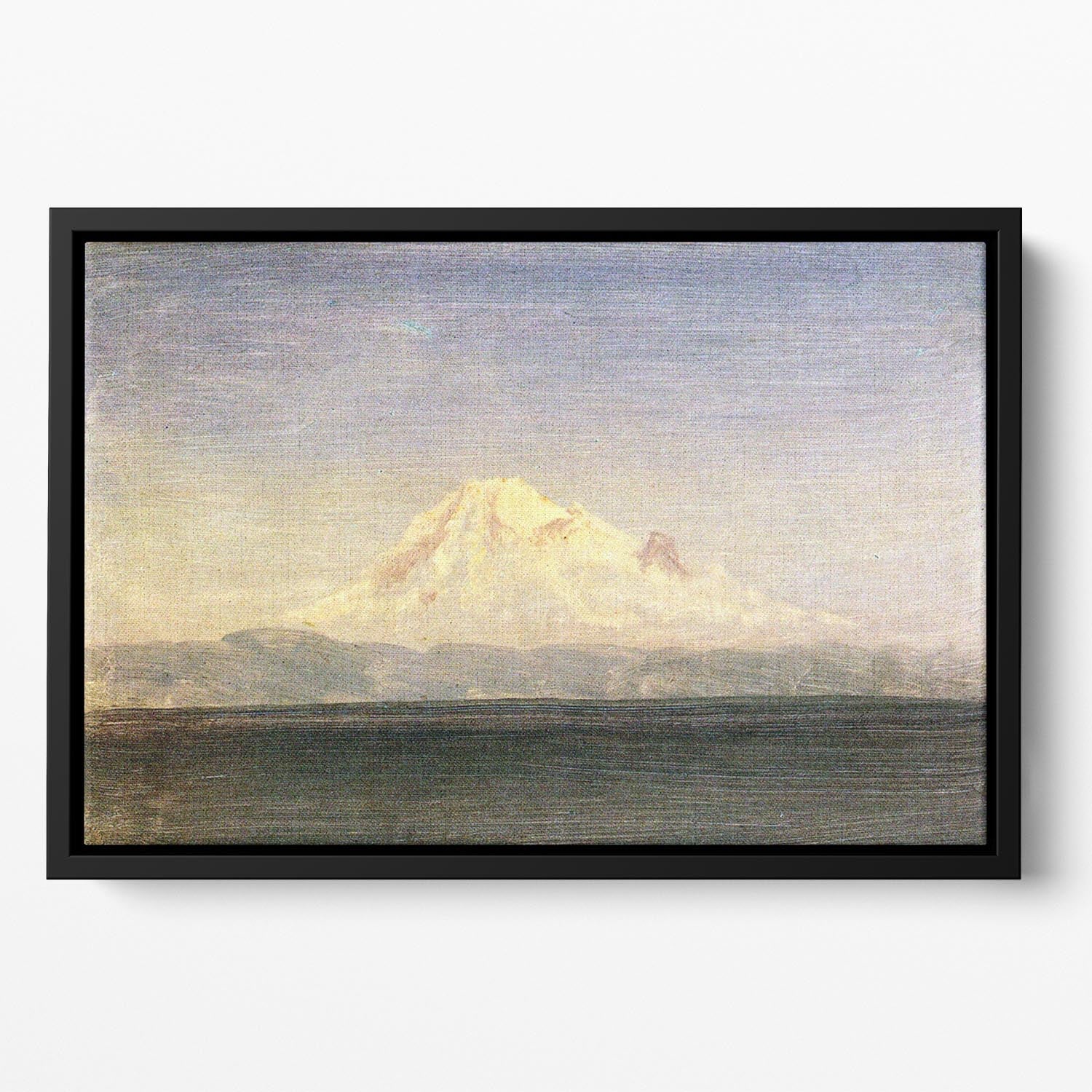 Snowy Mountains in the Pacific Northwest by Bierstadt Floating Framed Canvas - Canvas Art Rocks - 2