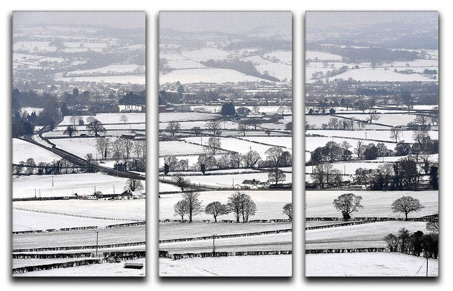 Snowy fields of Wales 3 Split Panel Canvas Print - Canvas Art Rocks - 1