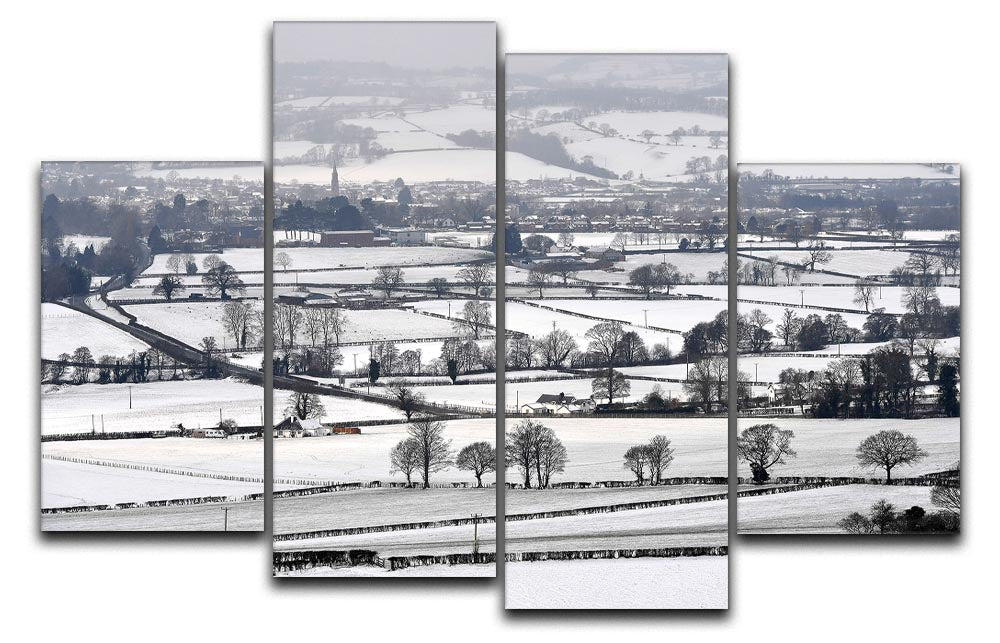 Snowy fields of Wales 4 Split Panel Canvas - Canvas Art Rocks - 1