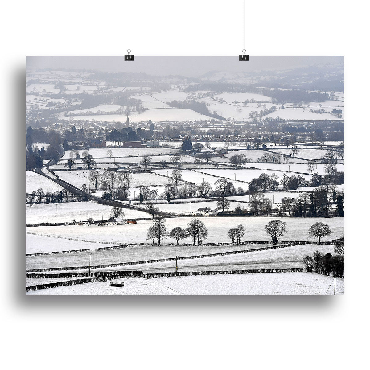 Snowy fields of Wales Canvas Print or Poster - Canvas Art Rocks - 2