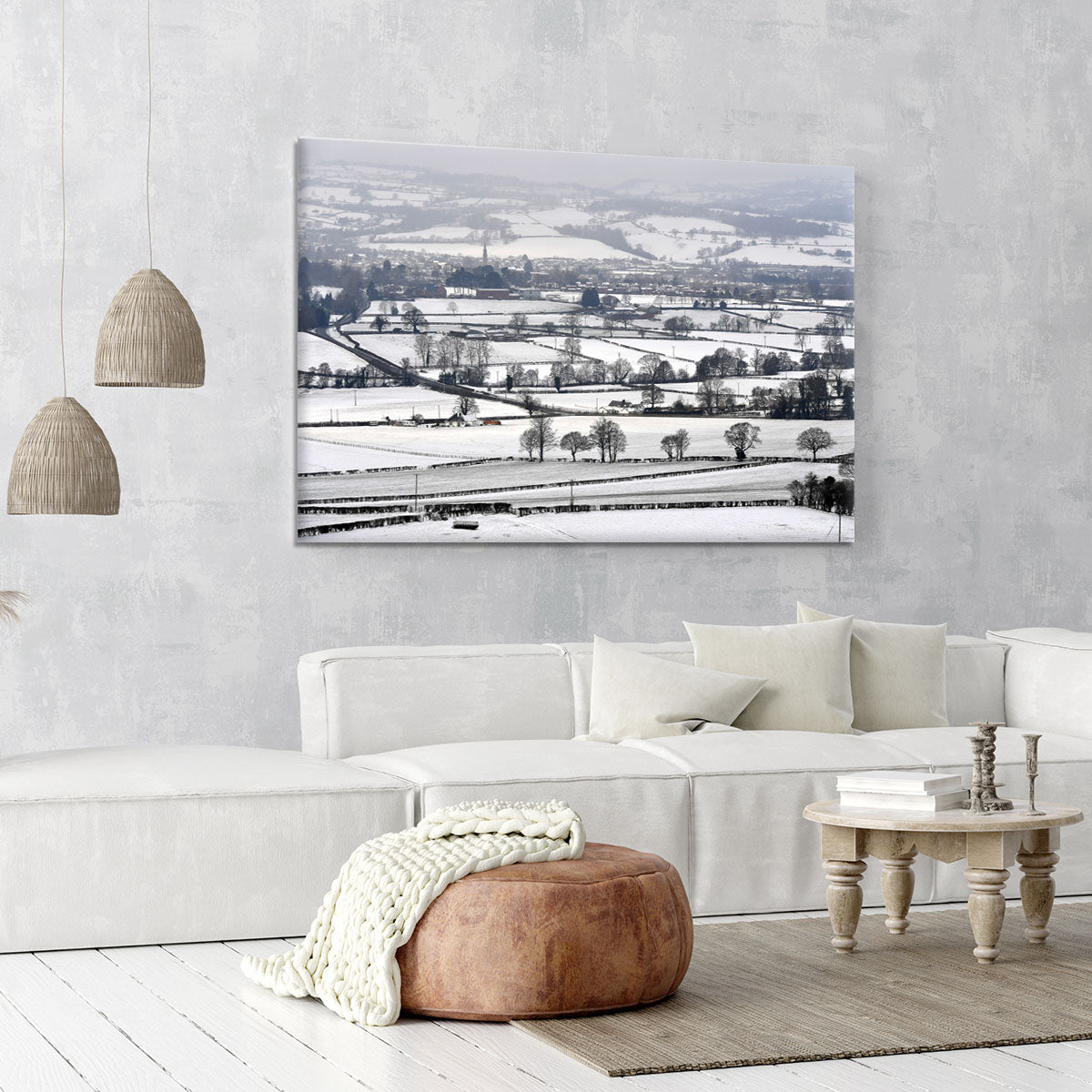 Snowy fields of Wales Canvas Print or Poster - Canvas Art Rocks - 6